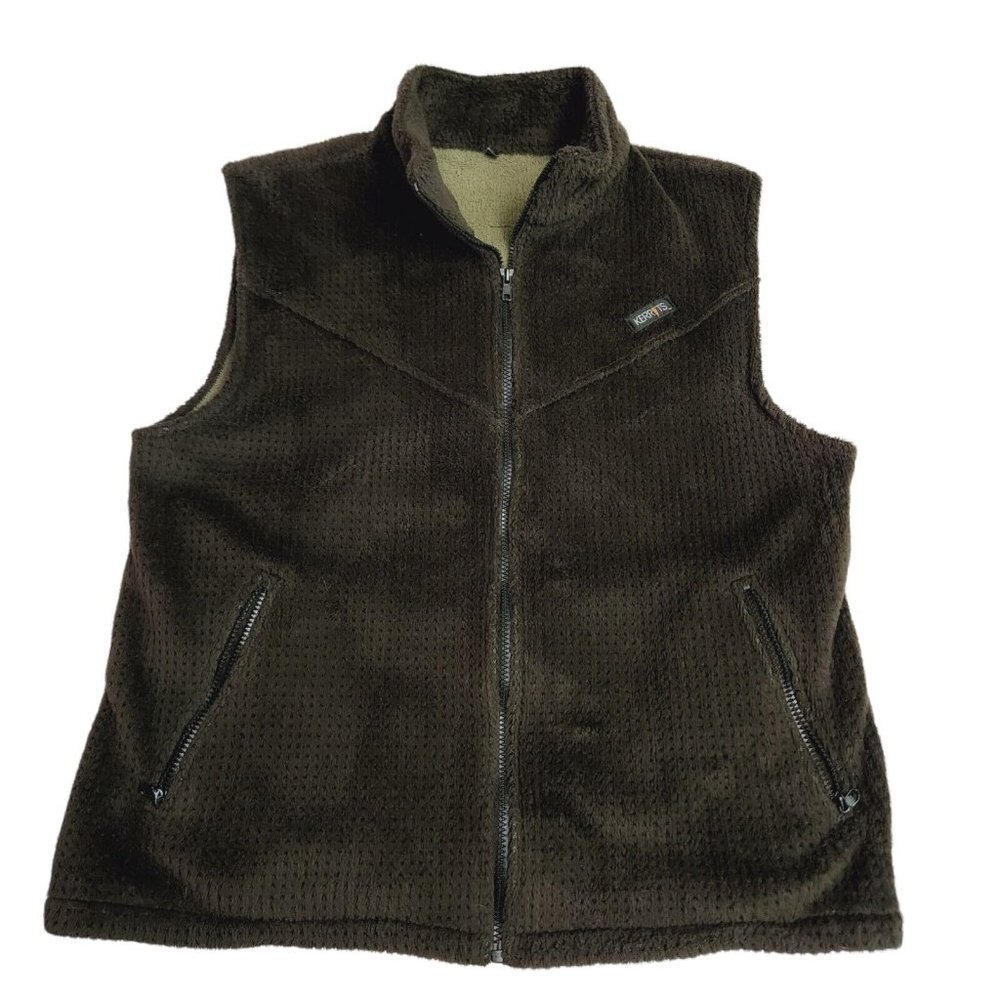 Vintage Green Fleece Equestrian Horse Kerrits Vest Size Large